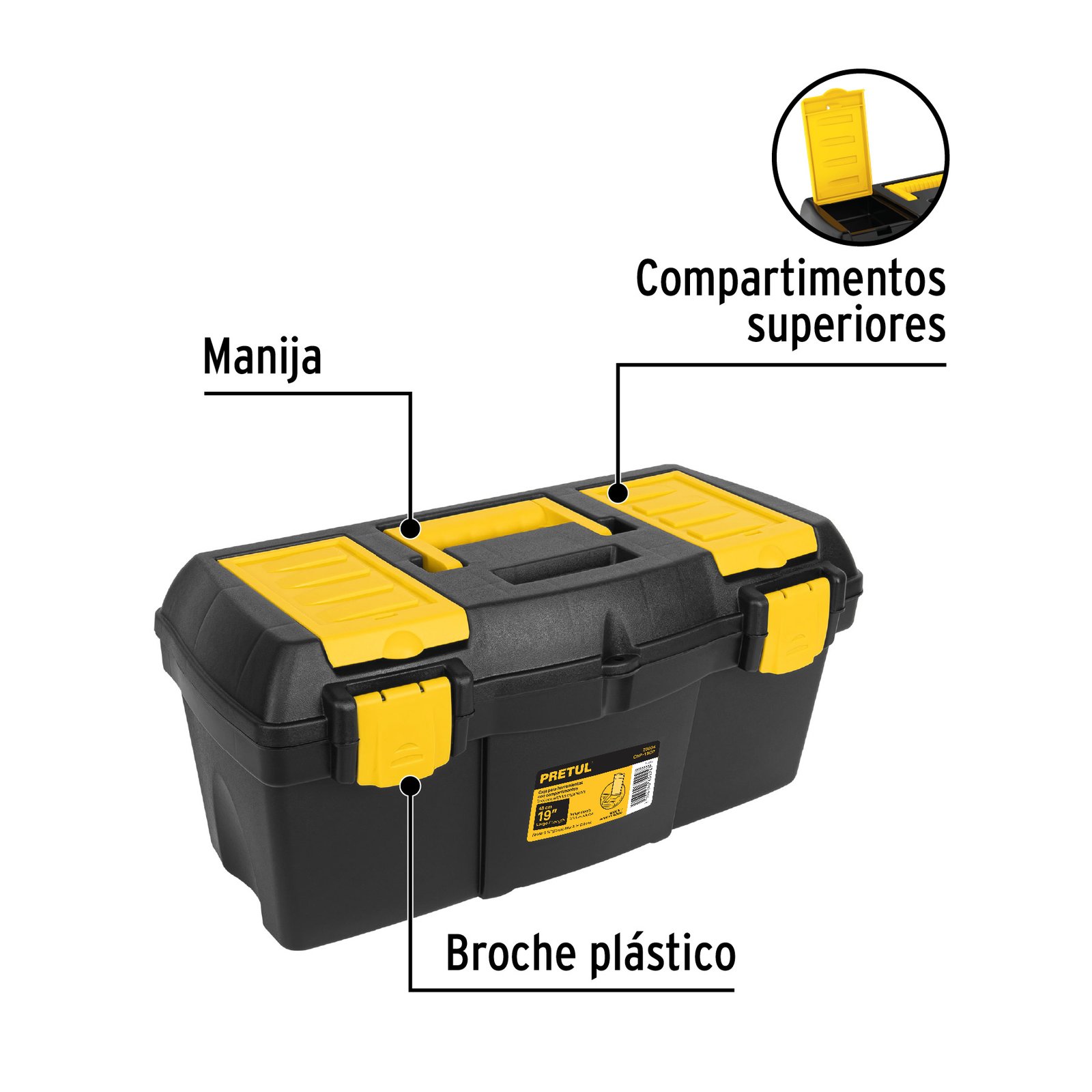 Caja para herramienta de 19" con compartimentos, PRETUL - Image 3