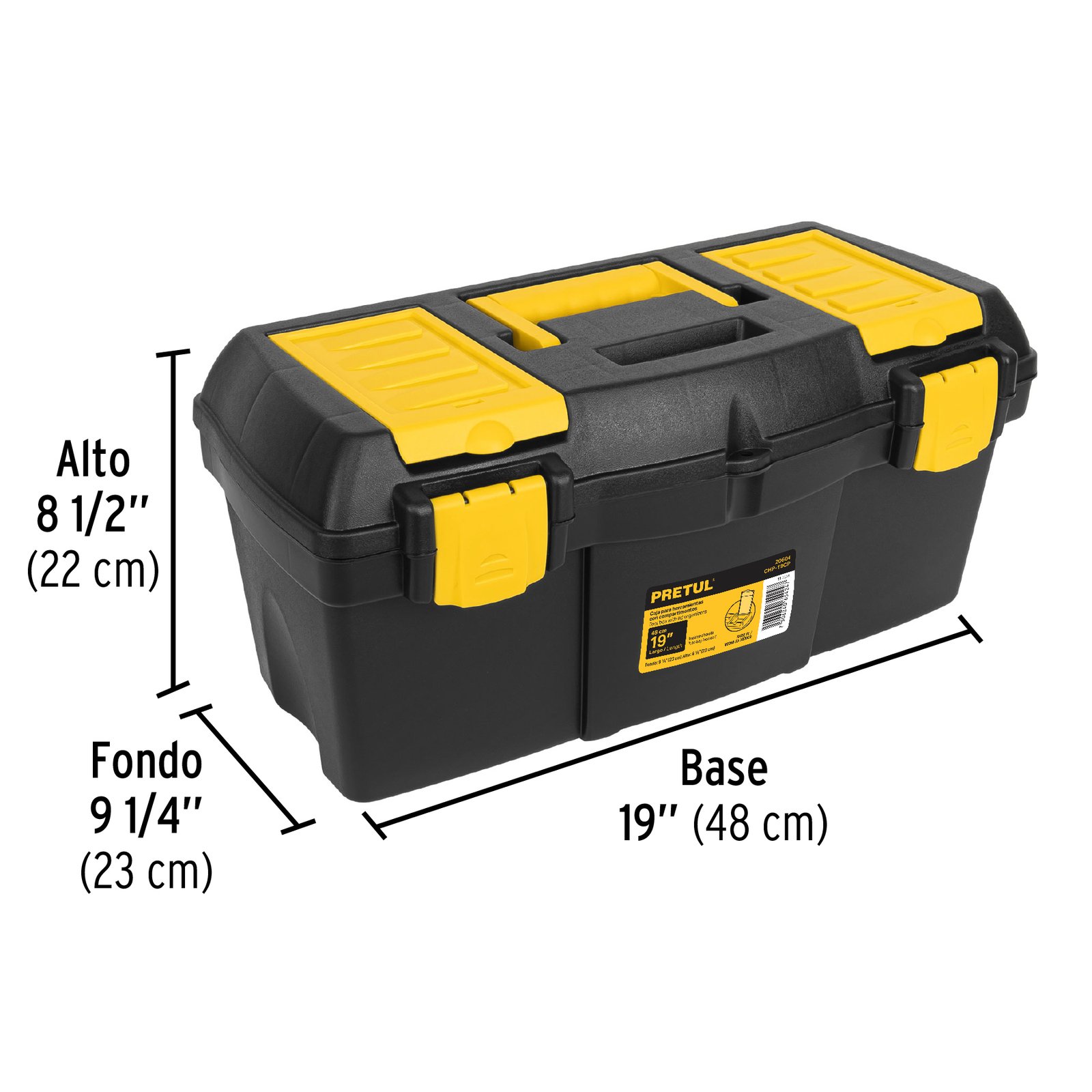 Caja para herramienta de 19" con compartimentos, PRETUL - Image 4