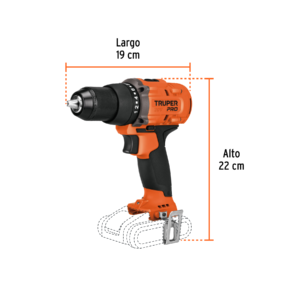 Taladro/destornillador 1/2", 20V, TRUPER PRO